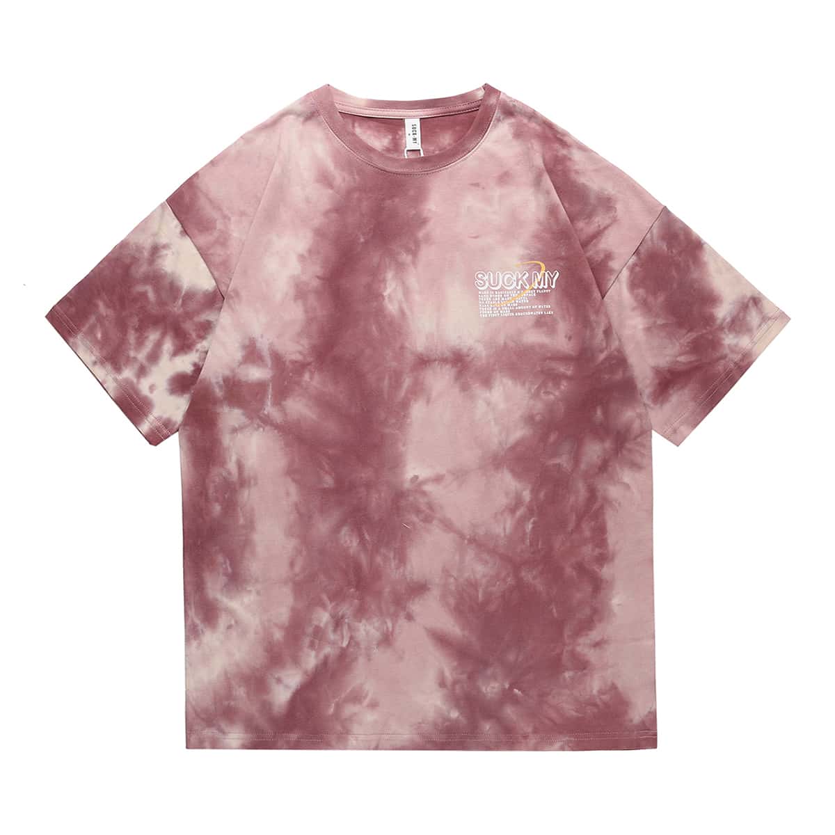 

Guys Tie Dye Slogan And Graphic Oversized Tee, Multicolor