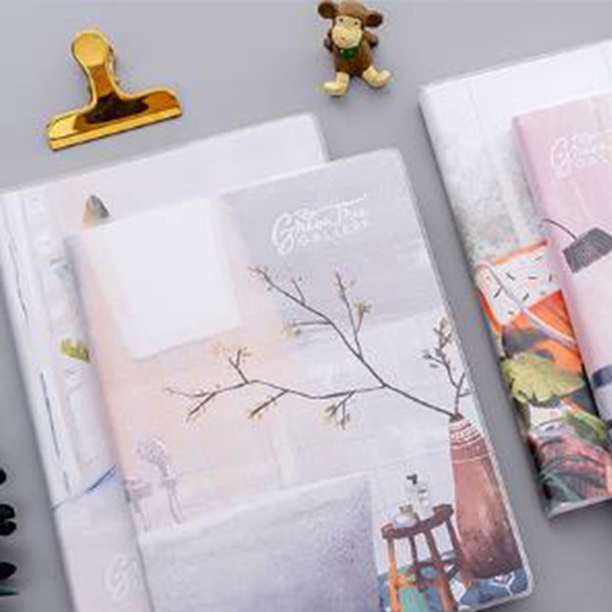 

1pack Mixed Pattern Cover Notebook, Multicolor
