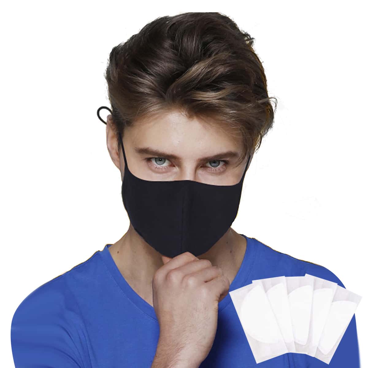 

Guys Face Mask With 5pcs Gasket Pad, Black