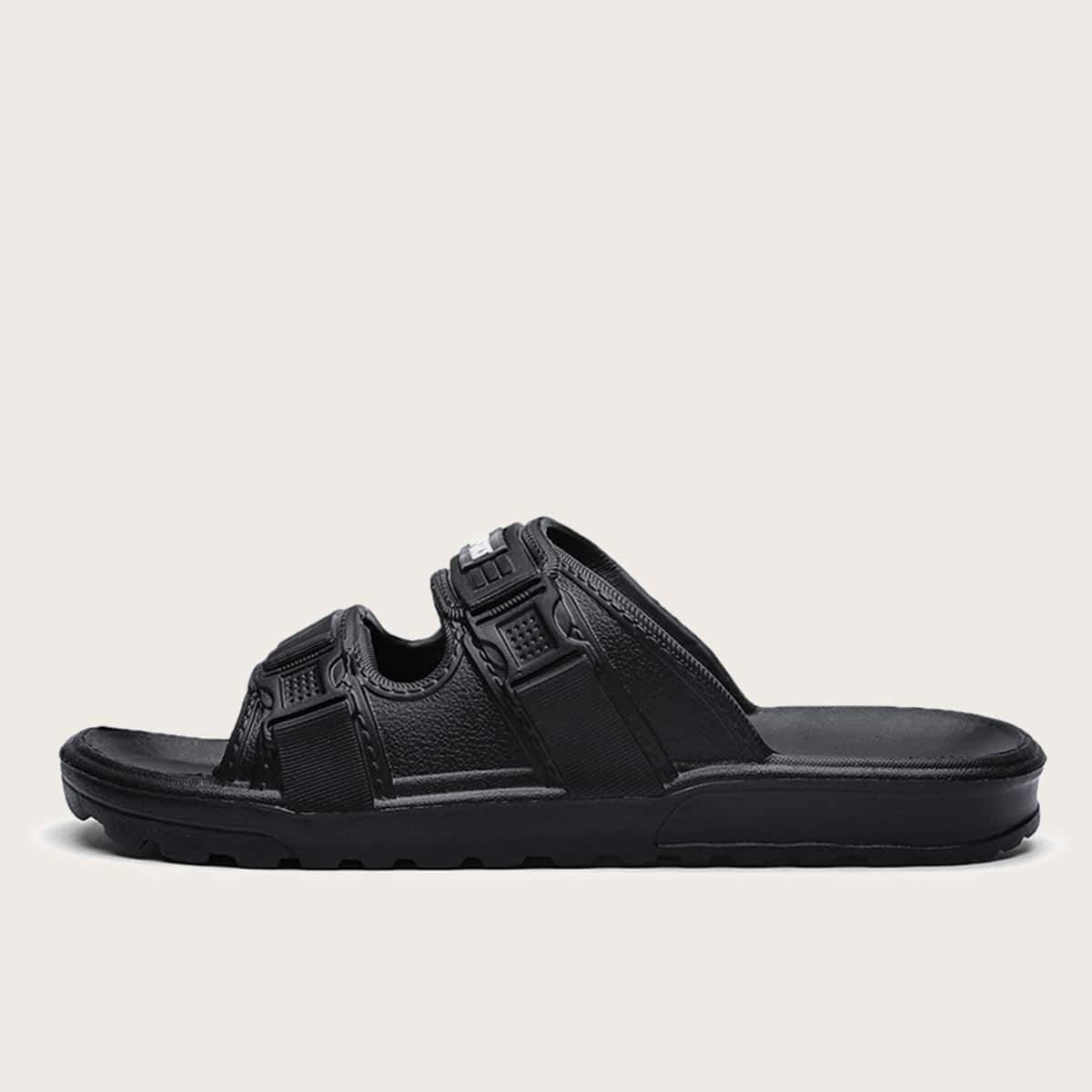 

Guys Cut-out Wide Fit Sliders, Black