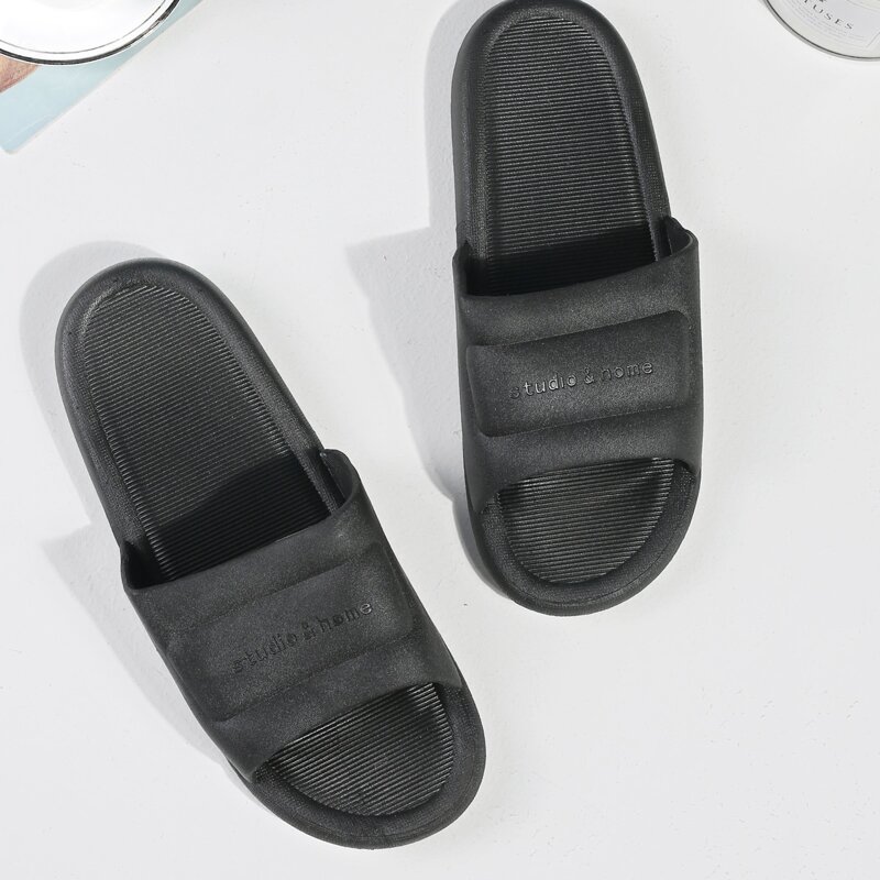 

Guys Open Toe Wide Fit Slippers, Black