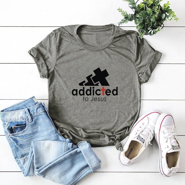 

Letter Graphic Crew Neck Tee, Grey