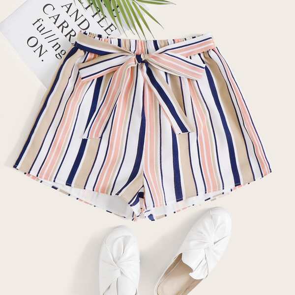 

Широкие шорты в полоску, Многоцветный