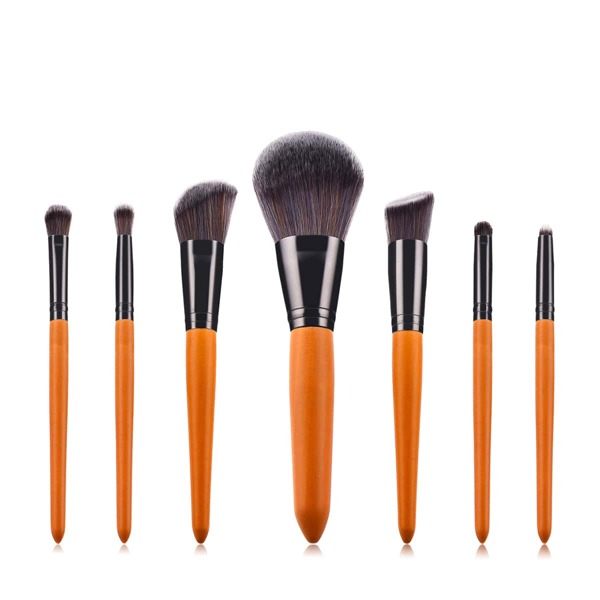 

7шт плоская и угловая кисть для макияжа, Оранжевый