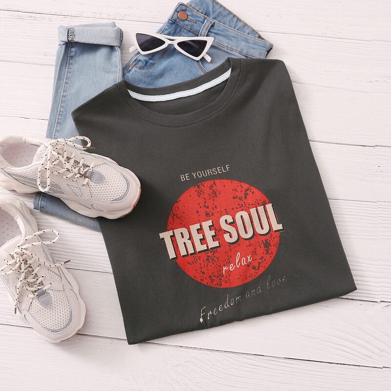 

Tree Soul Graphic Boyfriend Tee, Black