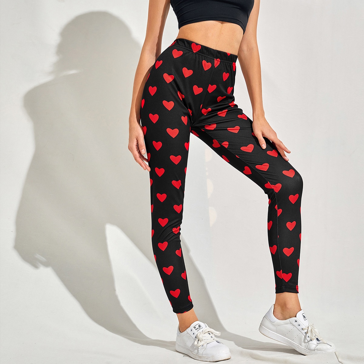 Image of All Over Heart Print Leggings
