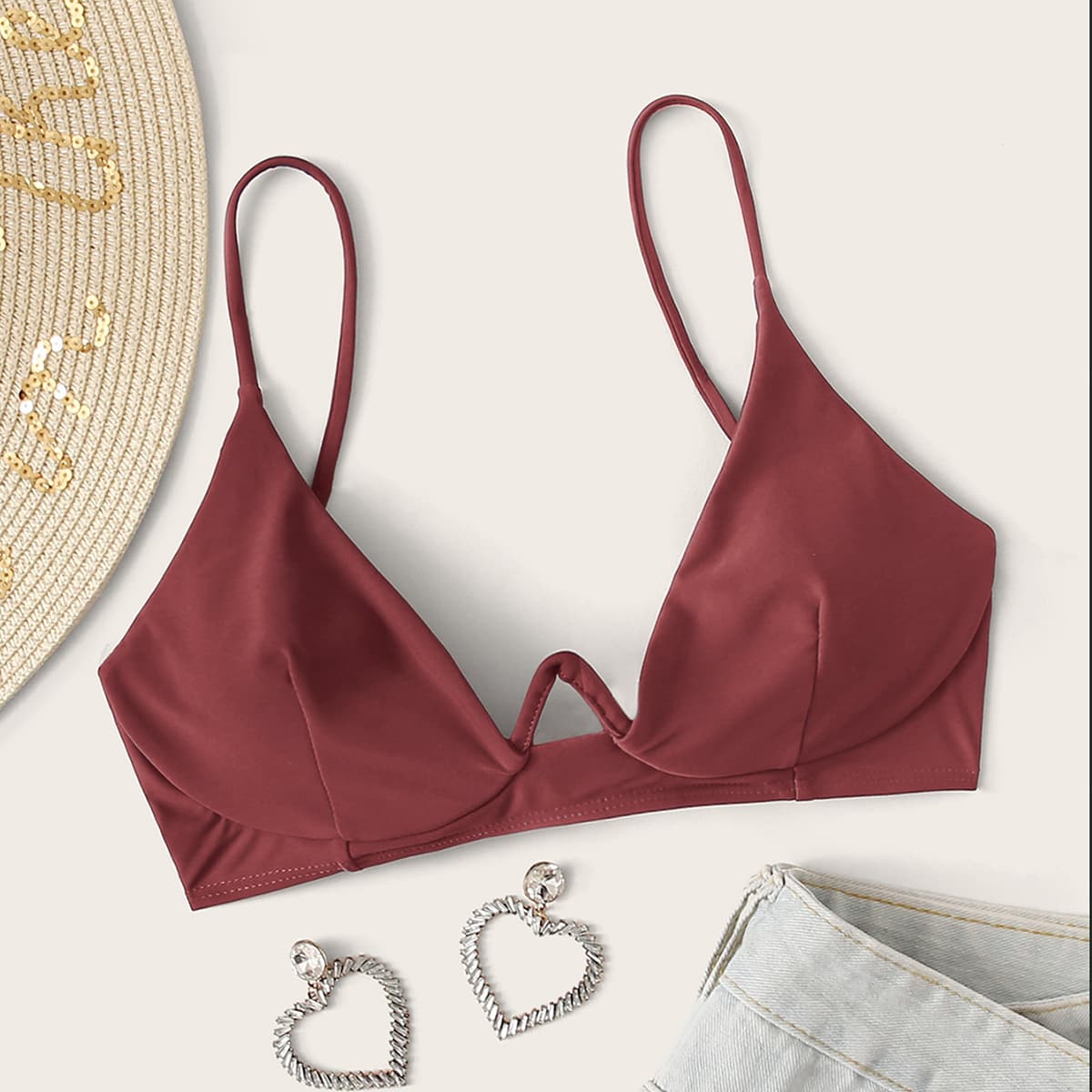 

Push Up Bikini Top, Burgundy