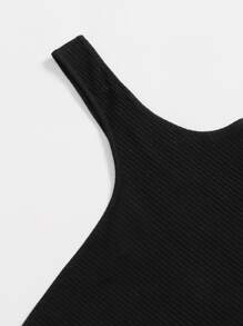 SHEIN VCAY Bộ thời trang Viên lá sen Đồ họa Đen và trắng Boho - Đen và trắng - Xem 3