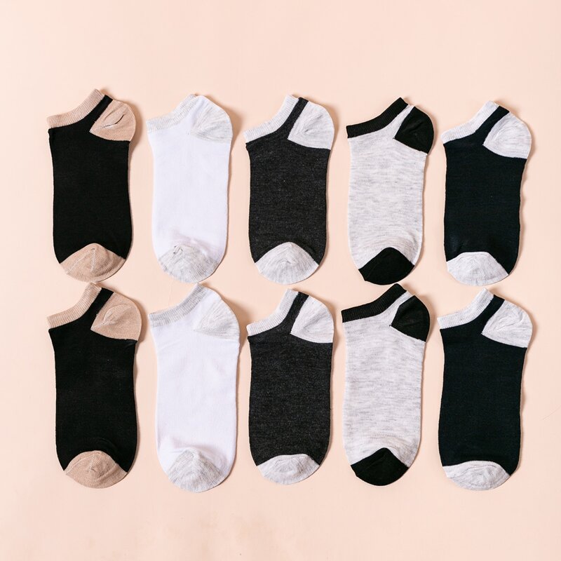 

10pairs Guys Color Block Socks, Multicolor