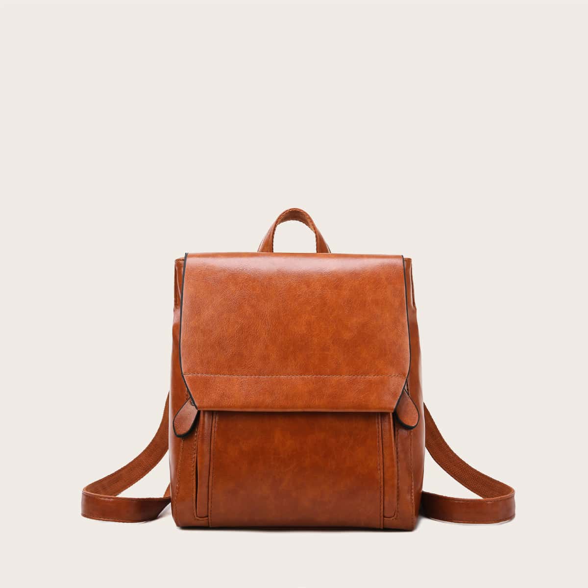 

Minimalist Flap Backpack, Brown