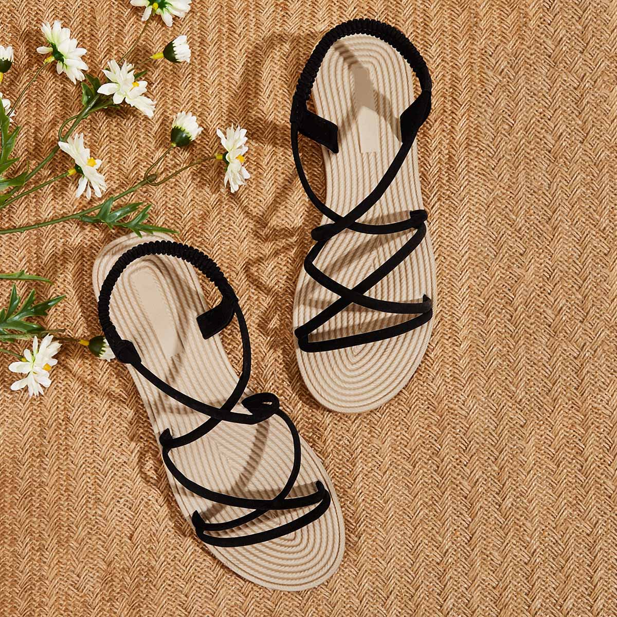 

Black Strappy Sandals