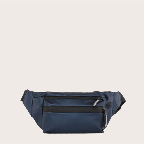 

Men Zip Front Fanny Pack, Синий