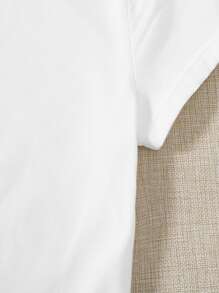 Muchica Camiseta casual de verano para mujer con gráficos de letras y figuras - Blanco - Ver 3