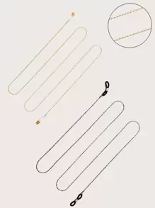 2 piezas cadena de gafas metálica de hombres - Multicolor - Ver 1