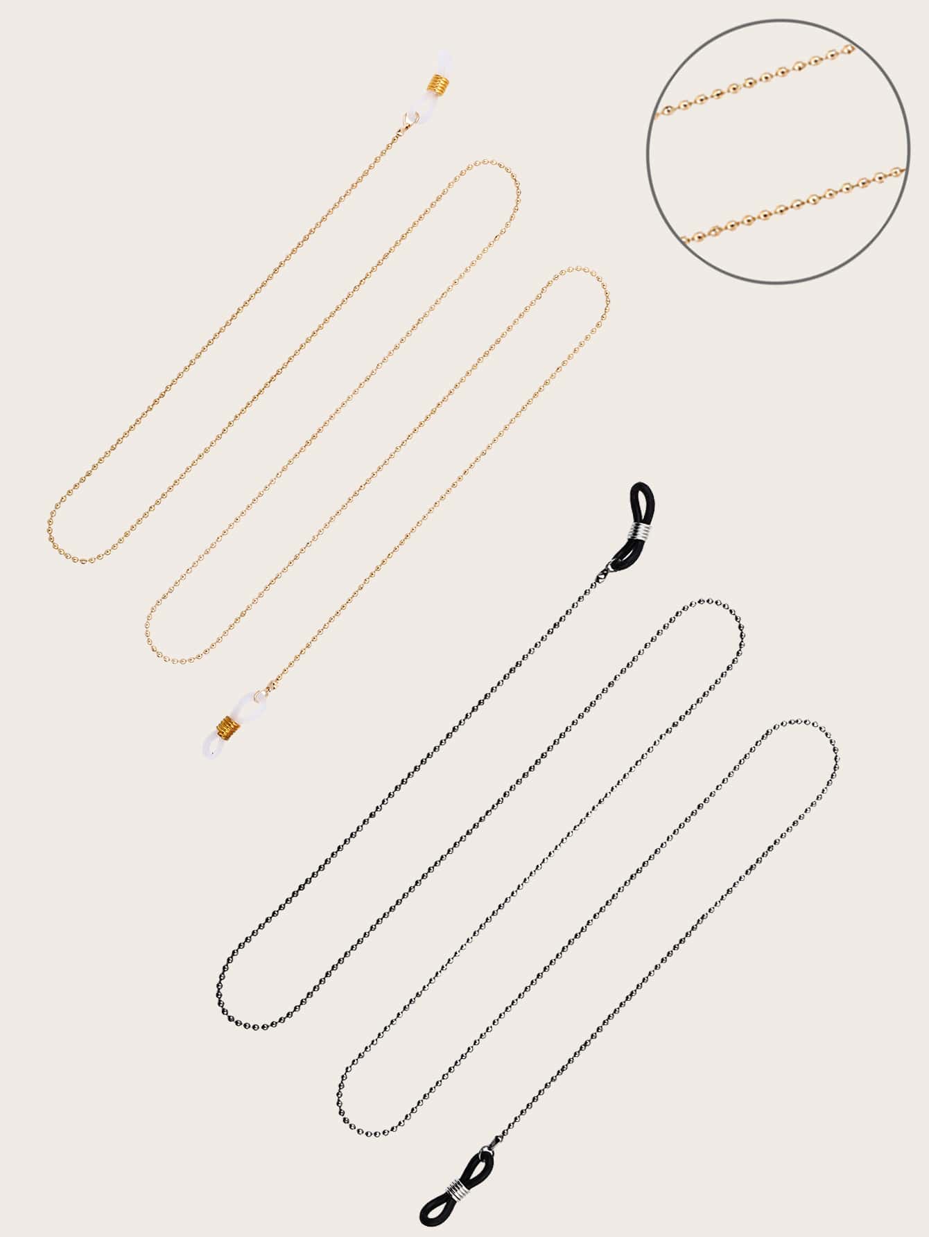 2 piezas cadena de gafas metálica de hombres - Multicolor - Ver 1