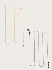 2 piezas cadena de gafas metálica de hombres - Multicolor - Ver 3