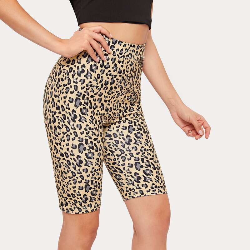 

Leopard Print Biker Shorts, Multicolor