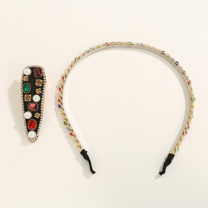 

2pcs Rhinestone Engraved Hair Accessory, Multicolor