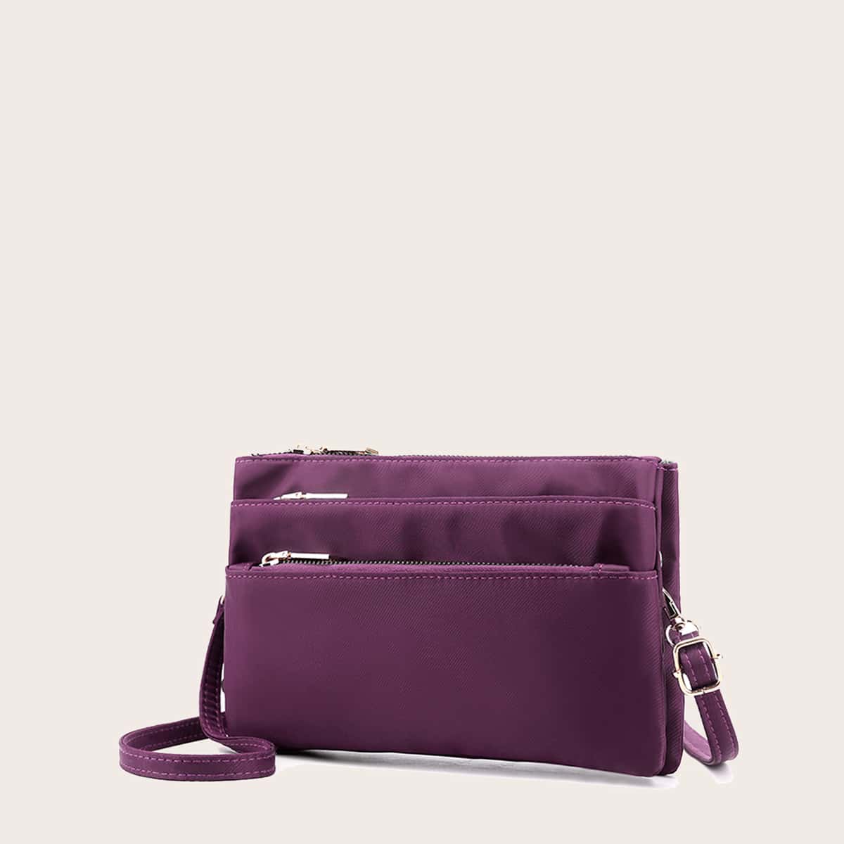 

Multi-compartment Crossbody Bag, Purple