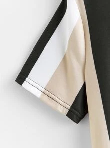 SHEIN Boys Letter Graphic Colourblock Striped Top - Multicolor - View 3