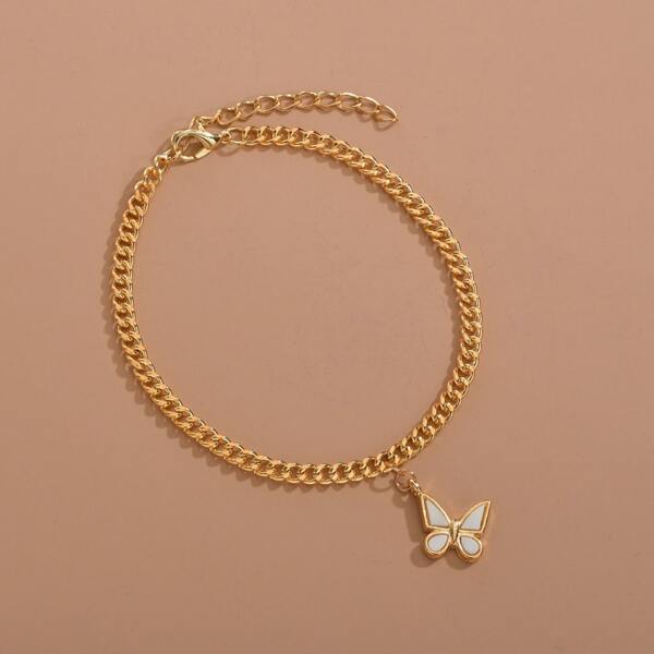 

Butterfly Charm Anklet, Gold