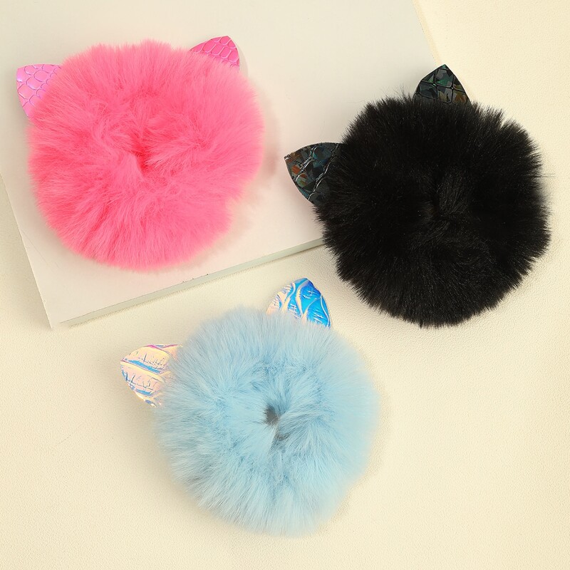 

3pcs Fluffy Hair Tie, Multicolor