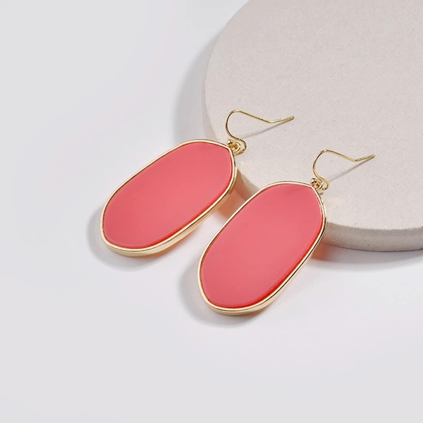 

Geometric Drop Earrings, Pink