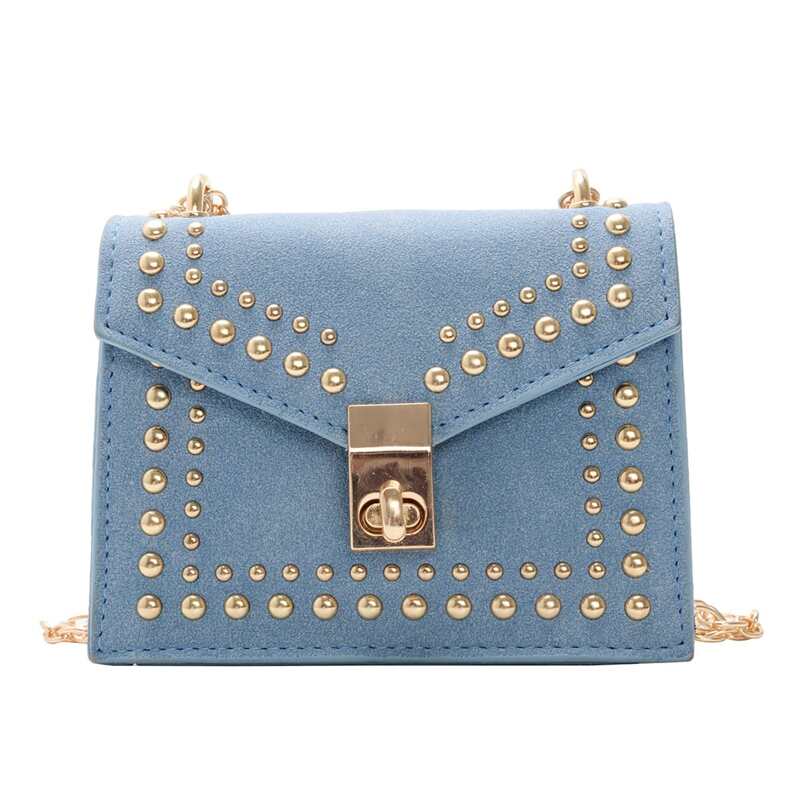 

Mini Studded Decor Chain Bag, Blue