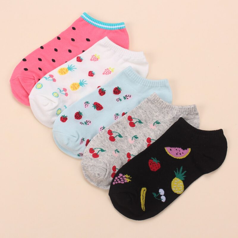 

5pairs Fruit Pattern Socks, Multicolor