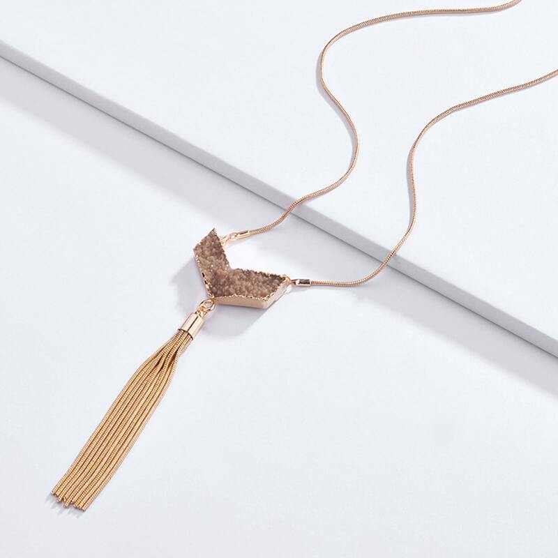 

Tassel Charm Necklace, Gold