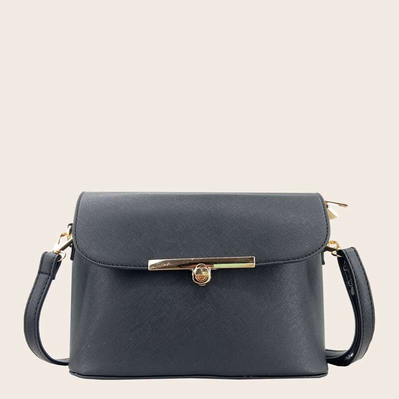 

Minimalist Flap Crossbody Bag, Black