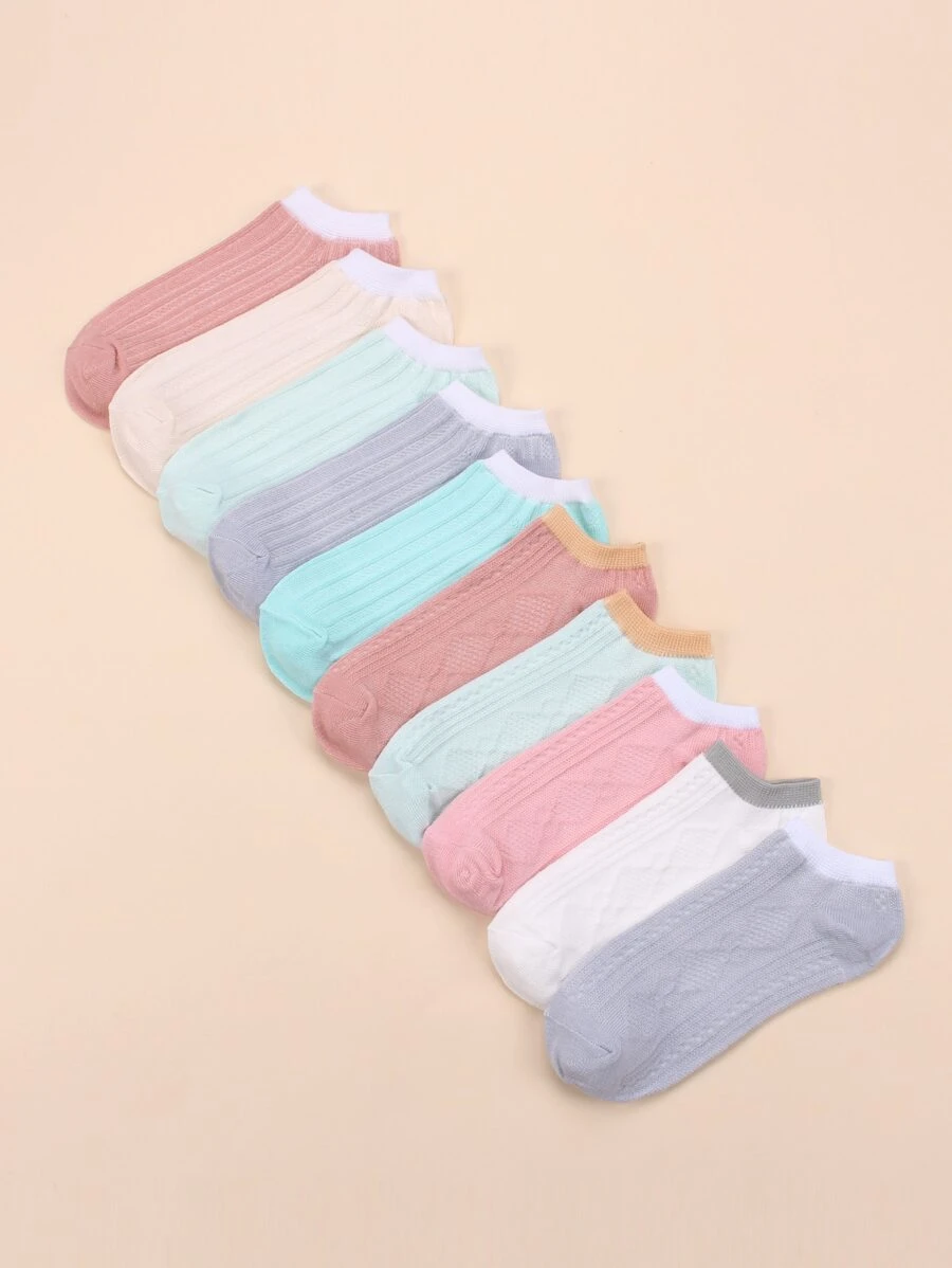 10 paar geribbelde sokken - Veel kleurig - Bekijken 1