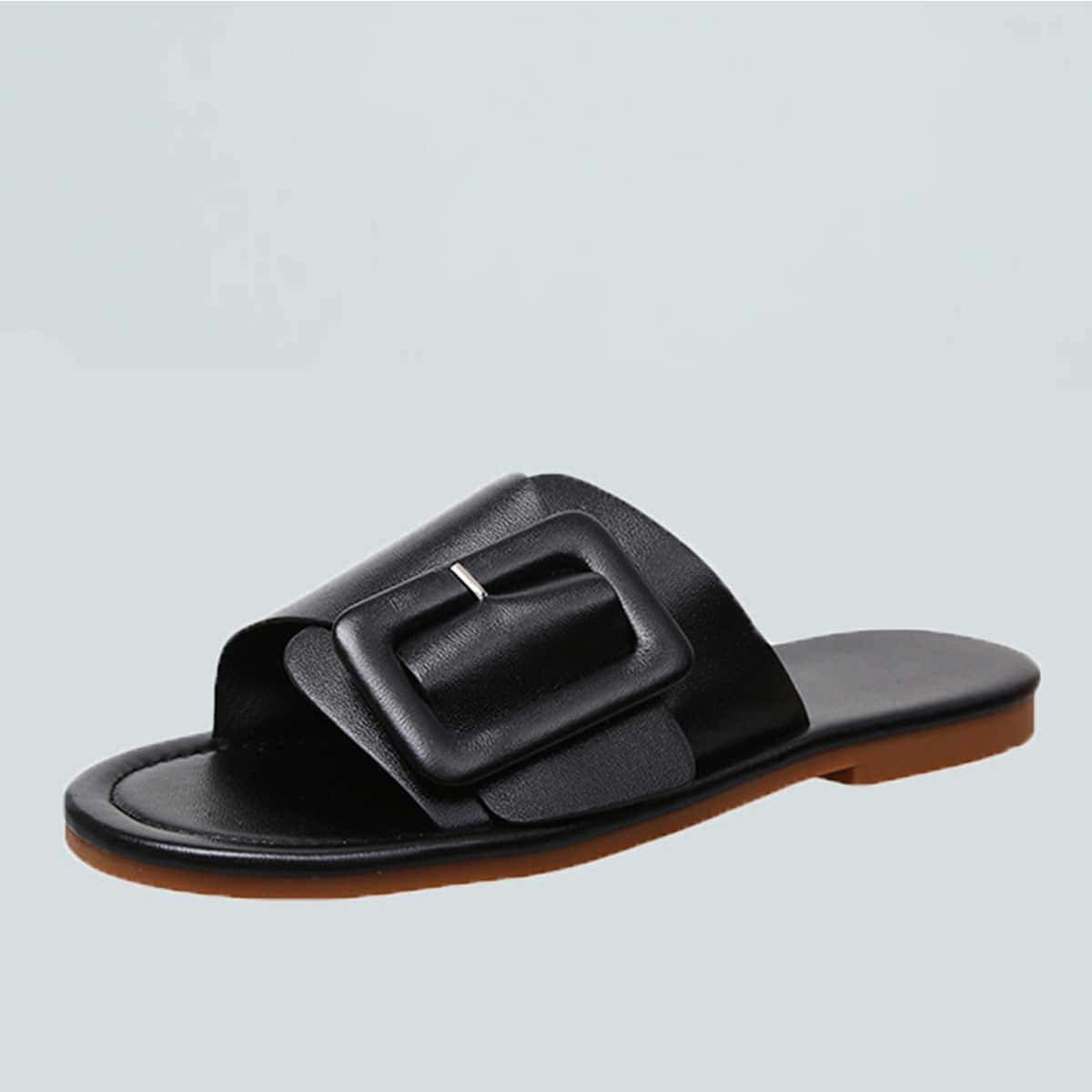 

Buckle Decor Sliders, Black