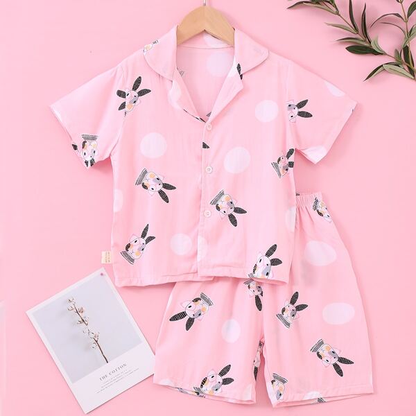

Toddler Girls Cartoon graphic PJ Set, Pink