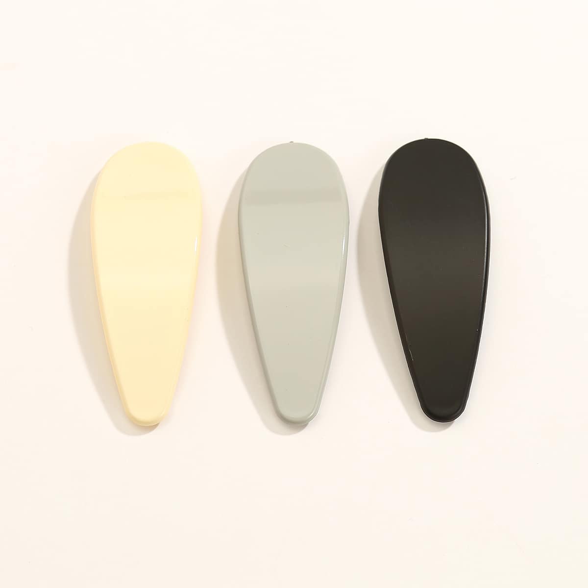 

3pcs Solid Hair Clip, Multicolor
