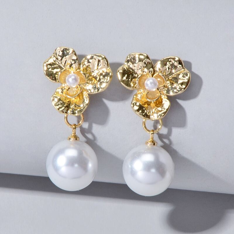 

Faux Pearl Earrings, White