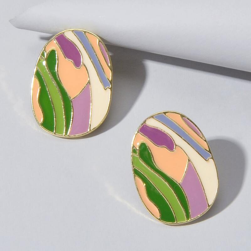

Metal Colorful Earrings, Multicolor
