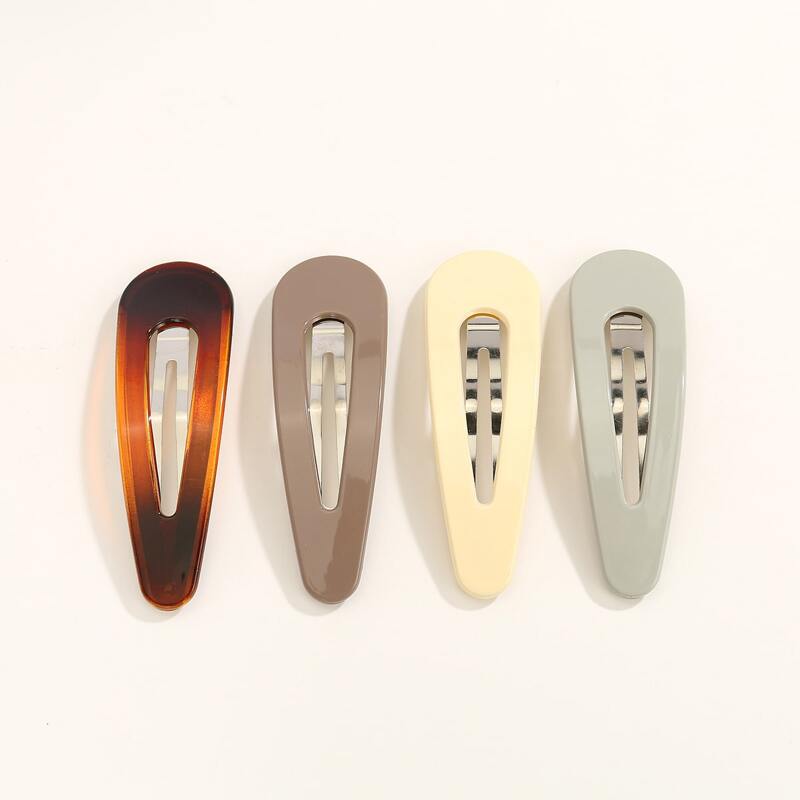 

4pcs Simple Hair Clip, Multicolor
