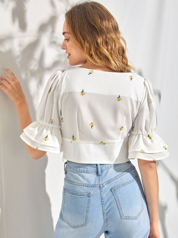 ruffle cuff blouse