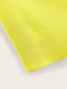 SHEIN LUNE Top ribete en abanico de sisa fruncido amarillo neón - Amarillo - Ver 5
