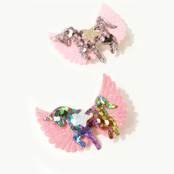 

2pcs Girls Unicorn Hair Clip, Pink