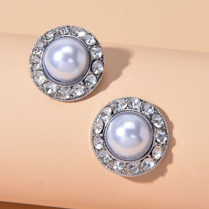 

Faux Pearl Earrings, Silver