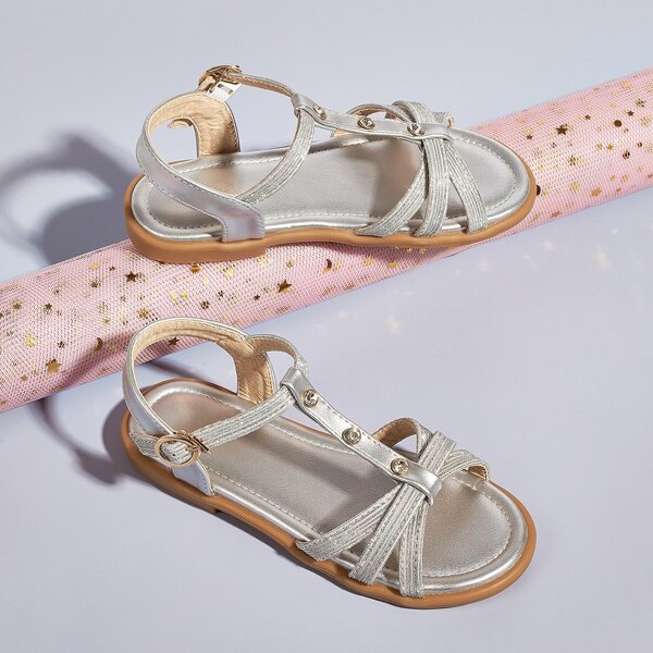 

Toddler Girls Rhinestone Decor Sandals, Silver