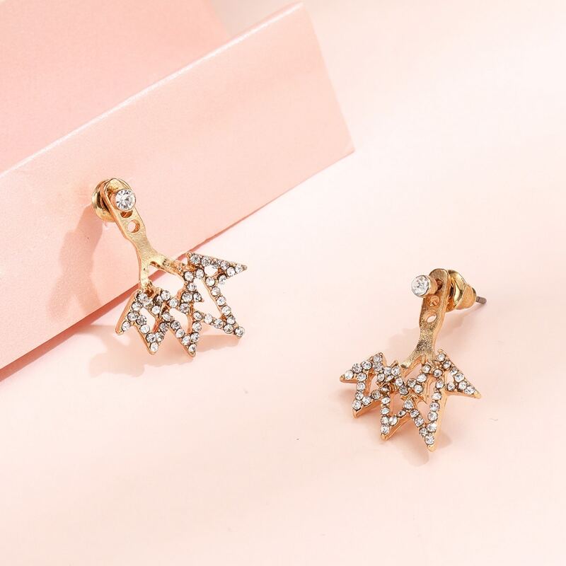 

Metal Rhinestone Earrings, Gold