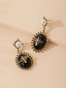 Bông tai hình học ong - màu đen - Xem 2