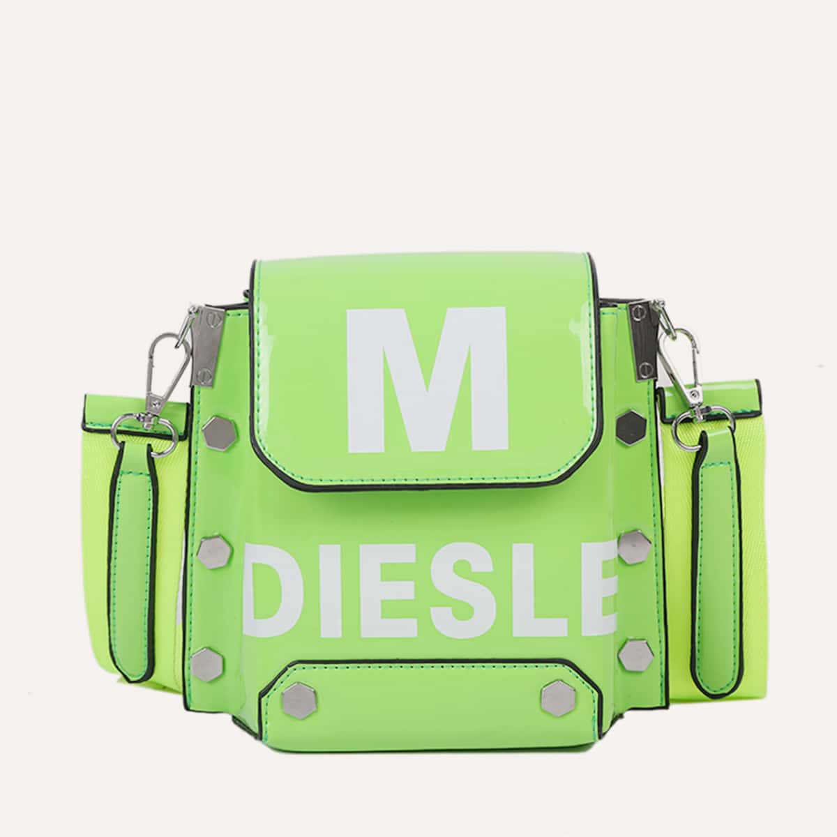 

Letter Graphic Crossbody Bag, Green bright