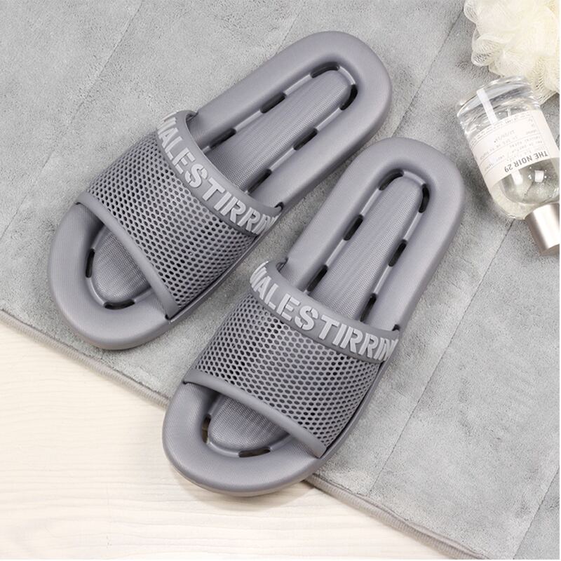 

Guys Letter Graphic Slippers, Grey