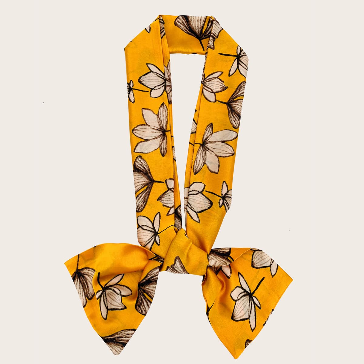 

Plant Pattern Twilly Scarf, Yellow