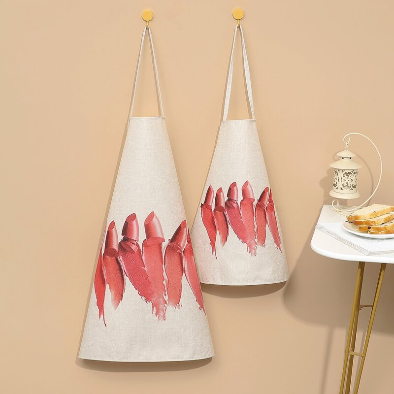 

1pc Lipstick Print Apron, Multicolor