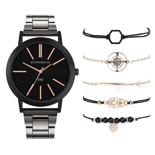 

1pc Quartz Watch & 5pcs Bracelet